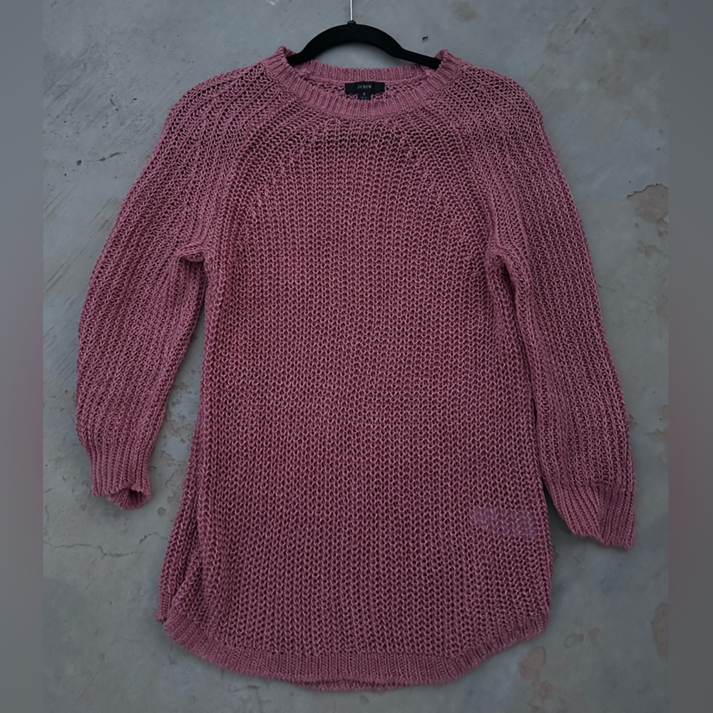 J. Crew 100% Linen Mauve Knit Sweater - Picture 2 of 4